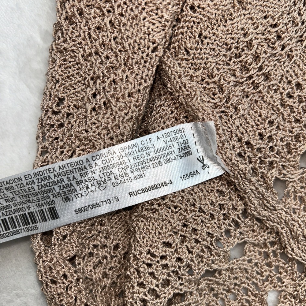Zara Crochet Knit‎ Sleeveless Maxi Dress Womens Size Small - Picture 6 of 9